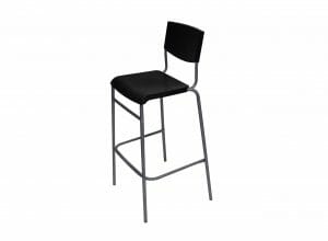 Bar Stool Black Plastic