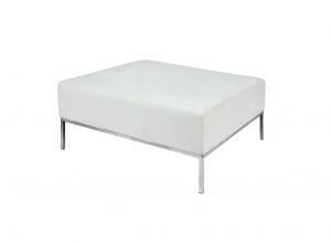 Large Ottoman White Leather