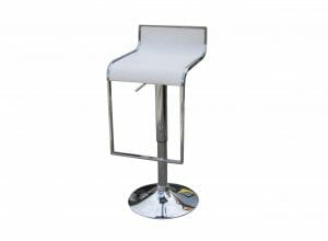 Lean Bar Stool White Leather