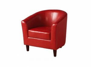 Tub Chair Red Leather