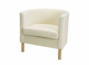 Tub Chair White Fabric
