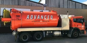 Advanced-Liquid-Waste-Truck-Signage-Graphics-Stickers-Decals Side view of Advanced Liquid Waste Truck Signage Graphics Stickers