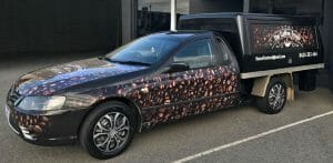 Coffee-Van-Vehicle-Car-Graphics-Signage-Decal-Stickers-vinyl-application2 side view of coffee sticker added in ford car used as coffee van