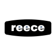The image shows the word "reece" in bold white letters centered on a black background, conveying a minimalist and modern design.
